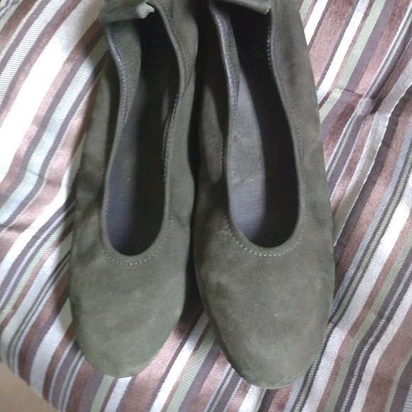 Arche Shoes Arche Laius Ballerina Suede Olive Green Ballet Flats